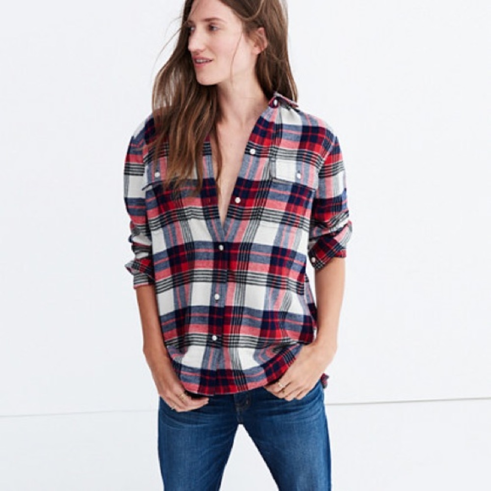 Madewell ex boyfriend classic flannel